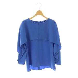 23SS ストレッチクロスケープブラウス 36 ブルー /DO OS