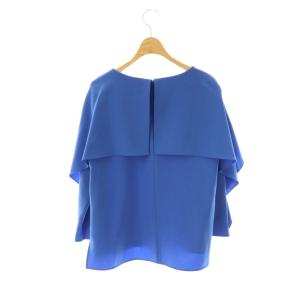 ANAYI 23SS ストレッチクロスケープブラウス 36 ブルー /DO OS