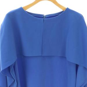ANAYI 23SS ストレッチクロスケープブラウス 36 ブルー /DO OS