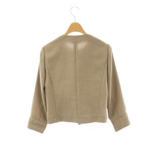 ANAYI バスケットストレッチクルージャケット ノーカラー 34 ベージュ /HK OS
