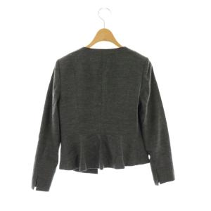 ANAYI ウール ノーカラージャケット 34 グレー /HK OS