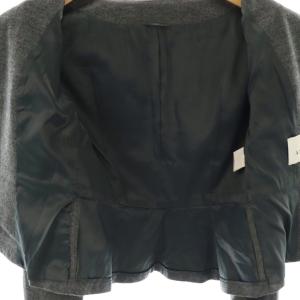 ANAYI ウール ノーカラージャケット 34 グレー /HK OS