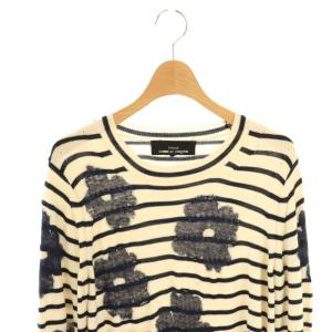 Tao ウールフラワージャガードボーダーニット セーター S アイボリー ネイビー ブラック /ES OS