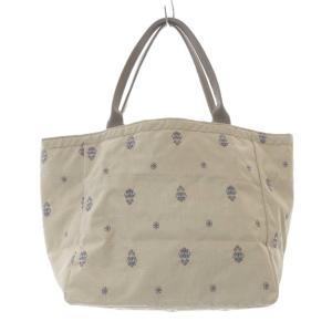 LesportSAC ポーチ付き 刺繍 トートバッグ ハンドバッグ ベージュ /SR