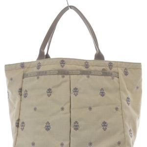 LesportSAC ポーチ付き 刺繍 トートバッグ ハンドバッグ ベージュ /SR