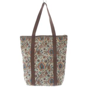 花柄 トートバッグ ハンドバッグ 茶色 ブラウン /SR