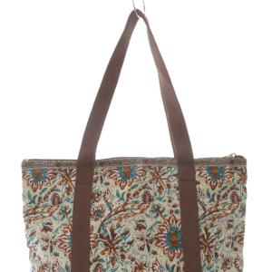 LesportSAC 花柄 トートバッグ ハンドバッグ 茶色 ブラウン /SR