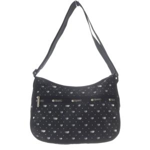 ポーチ付き ハート柄 ショルダーバッグ 黒 ブラック /SR