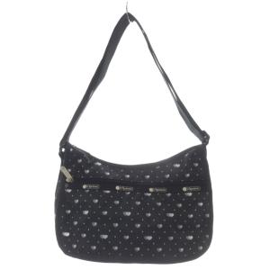 LesportSAC ポーチ付き ハート柄 ショルダーバッグ 黒 ブラック /SR