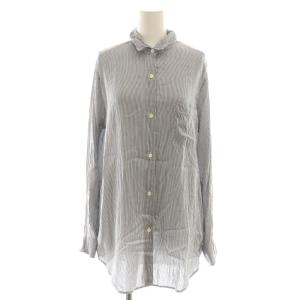 ワイヤーウォッシュ シャツ ストライプ ダークネイビー ホワイト /DF OS