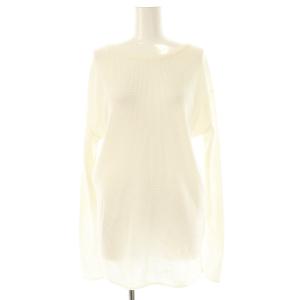 コットンワッフルカットソー Tシャツ 長袖 ホワイト /ES OS