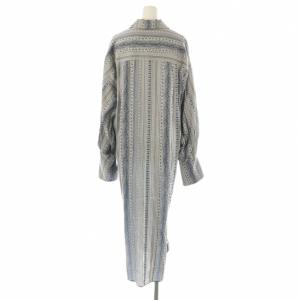 Mame Kurogouchi 25SS Stripe Jacquard Shirt Dress ワンピース 2 ライトグレー