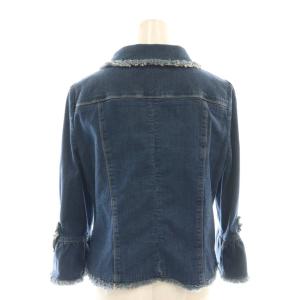 M'S GRACY リボン パールボタン デニムシャツ 42 ブルー /DF OS