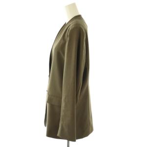 IENA 24SS ヘビージョーゼット ジャケット ノーカラー 36 カーキ /AT OS