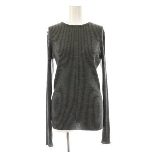 SLOWOOL Rib クルーネックプルオーバー リブニット グレー /DF OS