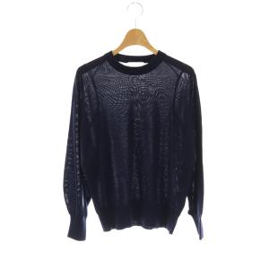 24AW ウールクルーネックニットプルオーバー カットソー 紺 ネイビー /CX OS
