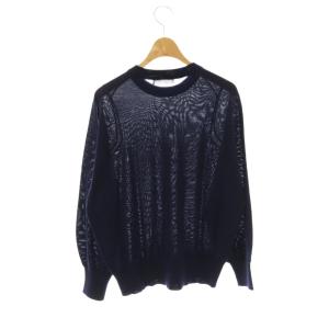 ebure 24AW ウールクルーネックニットプルオーバー カットソー 紺 ネイビー /CX OS