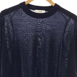 ebure 24AW ウールクルーネックニットプルオーバー カットソー 紺 ネイビー /CX OS