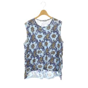 ギマニットのペイズリー柄ノースリーブトップ カットソー 3 水色 /AT OS