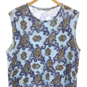 45rpm ギマニットのペイズリー柄ノースリーブトップ カットソー 3 水色 /AT OS