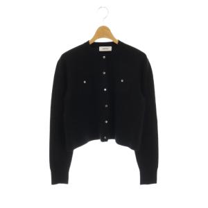 24SS ショート丈 ポケットデザイン カーディガン カーデ ニット 1 ブラック 黒 /CX OS