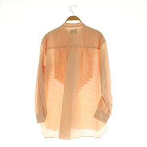 UNITED ARROWS C/L スタンドフリル シャツ G ブラウス 長袖 リネン混 F シャーベット /MY OS