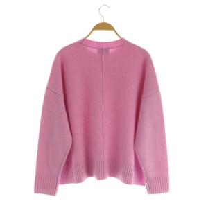 UNITED ARROWS W/CA スリット クルーネック ニット W セーター 長袖 ピンク /MY OS