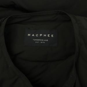MACPHEE シームレスダウン ノーカラージャケット 36 ブラック /MY OS