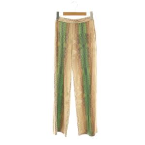 MEDI WAVE PATTERN CUT PANTS パンツ ストレート S ベージュ マルチカラー