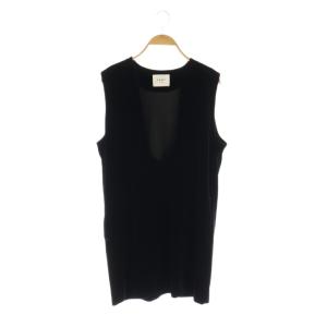 NUANCE CURVE VELOUR VEST ベスト ジレ プルオーバー ベロア F ブラック /CX