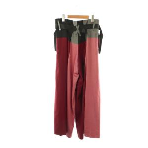 ISSEY MIYAKE IM94FF501 配色ベルトパンツ 2 レッド ブラック グレー