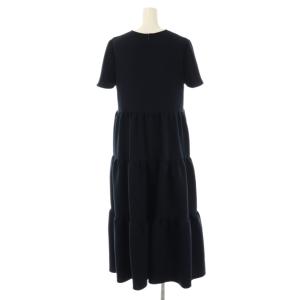 YOKO CHAN YOKOCHAN フレアスリーブバックティアードドレス ワンピース 36  ネイビー