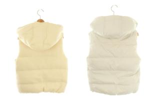 allureville リバーシブルダウンベスト ジップアップ ストライプ オフホワイト ホワイト /HK OS SH