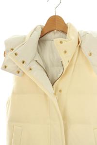 allureville リバーシブルダウンベスト ジップアップ ストライプ オフホワイト ホワイト /HK OS SH