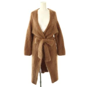 ウール ロングカーディガン ガウン ニット 2 ブラウン /DF OS SH