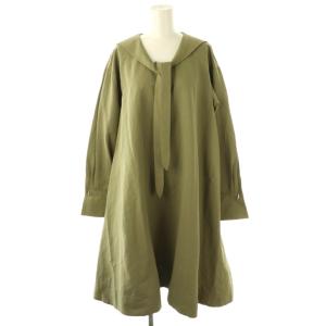 セーラーカラーボウタイワンピース ひざ丈 2 カーキ /DF OS SH