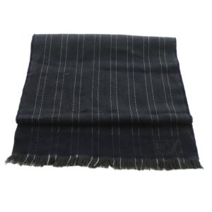 Ermenegildo Zegna マフラー ウール フリンジ ネイビー 紺色 グレー /MI OS SH