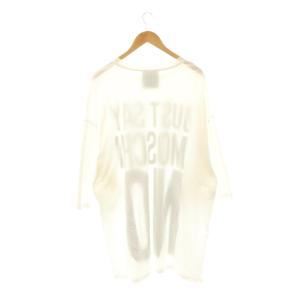 MOSCHINO クチュール COUTURE Just Say Moschino Tシャツ カットソー ロゴ XS ホワイト