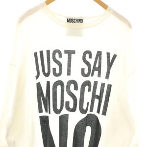 MOSCHINO クチュール COUTURE Just Say Moschino Tシャツ カットソー ロゴ XS ホワイト