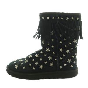× ジミーチュウ JIMMY CHOO ショートブーツ スターリット フリンジ スタッズ US7 24.0cm