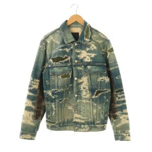 モールスキン デストロイ デニムジャケット M ブルー