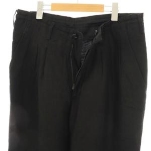 Yohji Yamamoto POUR HOMME HZ-P32-211 23SS リネン混 タックパンツ 2 ブラック