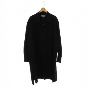 22AW プリーツロングシャツ ウール 3 ブラック HE-B44-507