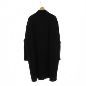 Yohji Yamamoto POUR HOMME 22AW プリーツロングシャツ ウール 3 ブラック HE-B44-507