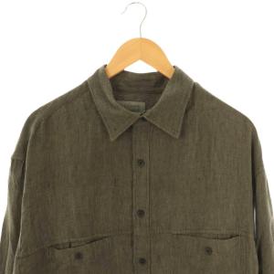 Yohji Yamamoto POUR HOMME 22SS リネン ストライプシャツ 2 グレー