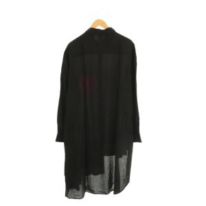 Ground Y 22AW Rayon twill Asymmetry Drape shirt 3 ブラック