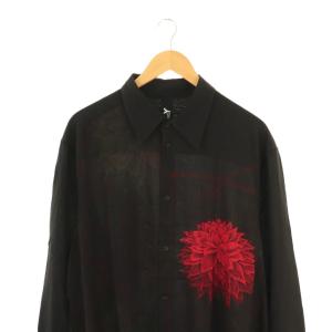 Ground Y 22AW Rayon twill Asymmetry Drape shirt 3 ブラック