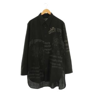 22AW BUJAY YY INDIA PRINT BLOUSE 3 ブラック オフホワイト