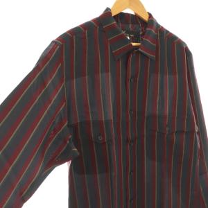 Y's for men ヨウジヤマモト MJ-B15-204 23AW 縞胸フラップ 開襟 シャツ 2 ブラック