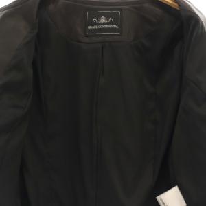 GRACE CONTINENTAL レースアップライダースジャケット ラムレザー ノーカラー 38 ダークブラウン /CX OS